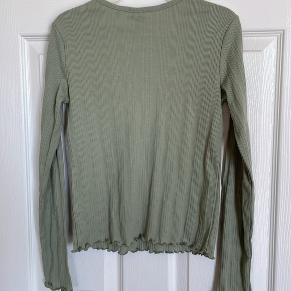 New! Art Class Girls' Long Sleeve Cinched Shirt - Olive Green Size XL (14) - Picture 7 of 9
